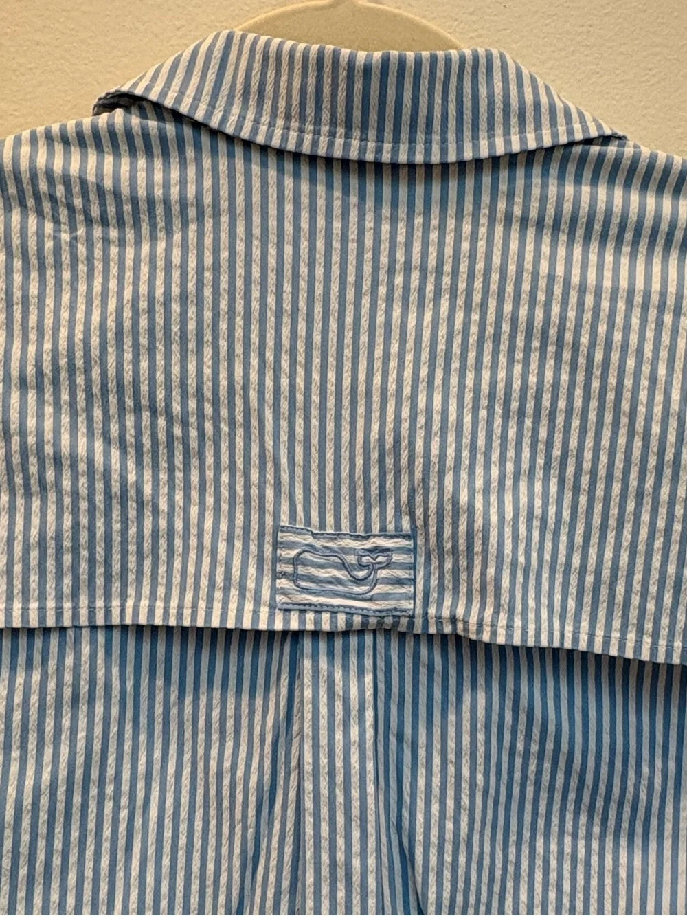 Vineyard Vines Sleeveless Blue and White Striped Shirt Dress - Picture 3 of 4